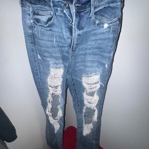 Judy Blue Light Blue Distressed Skinny Jeans